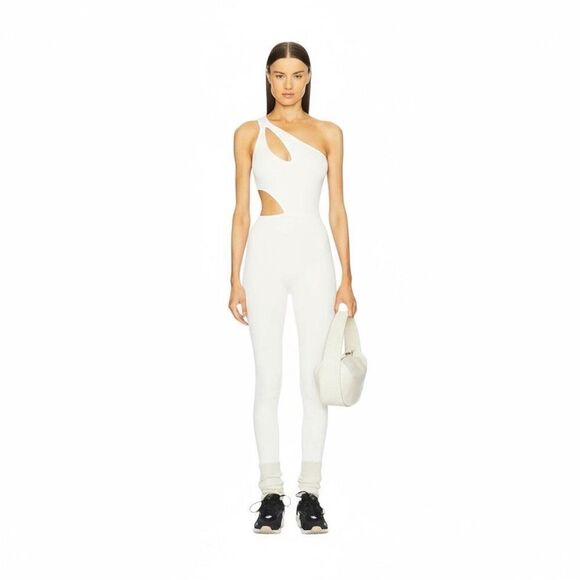 New Gigi C Rory Jumpsuit Ivory Snakeskin L - Picture 1 of 5